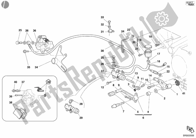 Todas las partes para Sistema De Freno Trasero de Ducati Sport ST4 S 996 2001